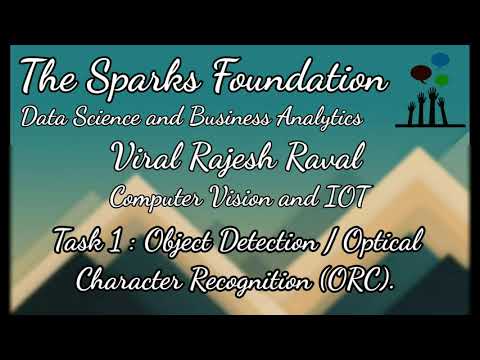 The Sparks Foundation - Task #1 : Object Detection / Optical Character Recognition (ORC)