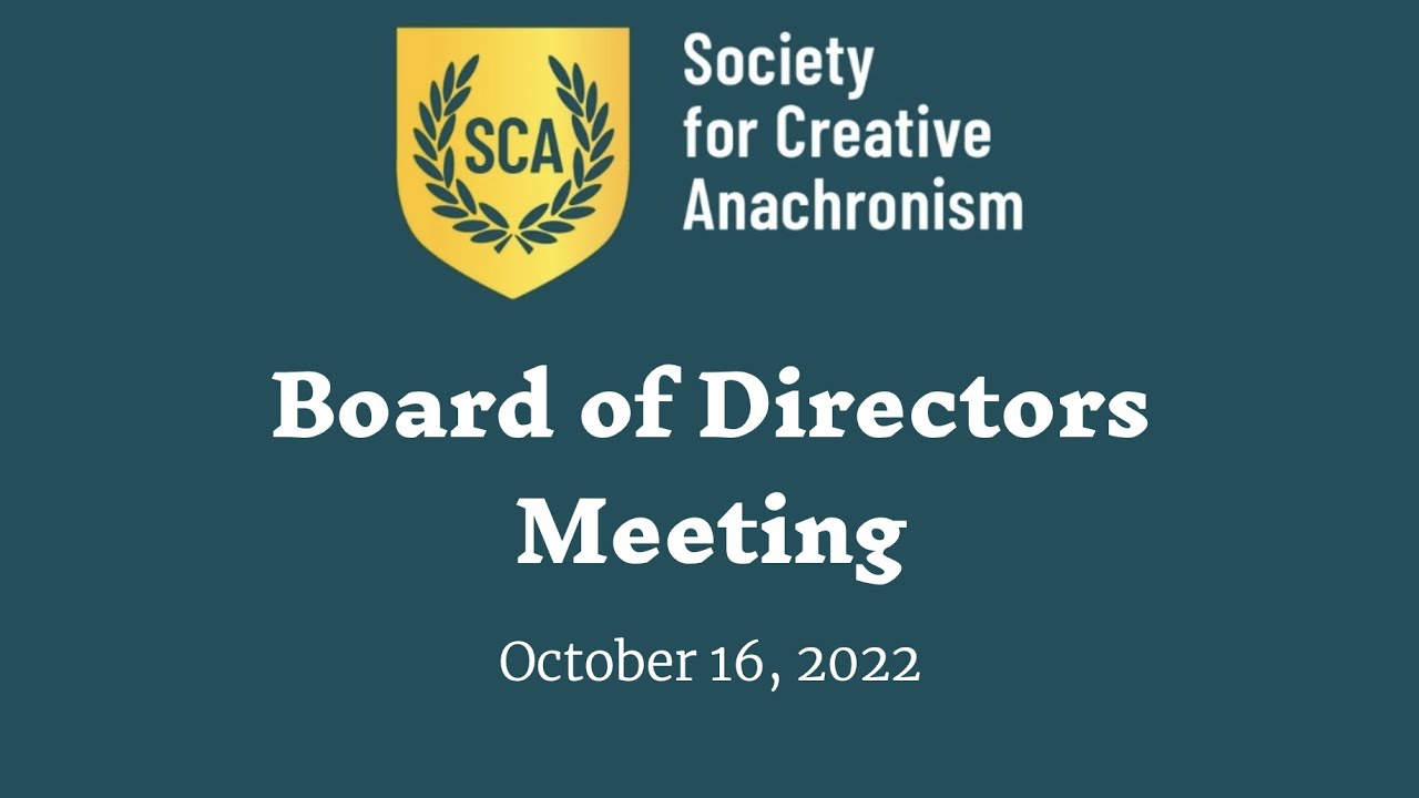 Board Rotation Sca SCA Board of Directors Quarterly Meeting October 2022 - YouTube