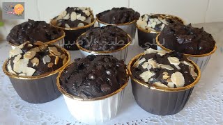 مافن او كاب كيك معلك بالشكلاط هائل المذاق - CupCake Moelleux - Muffins Au Chocolat