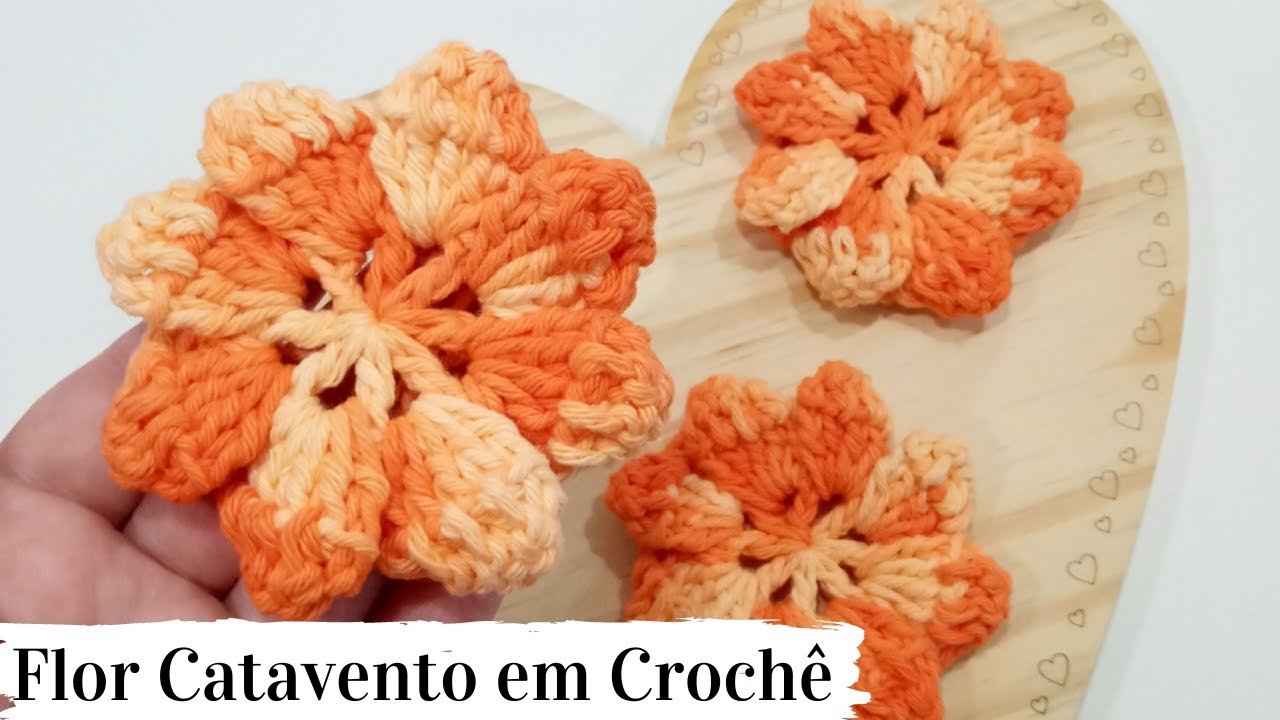 FLOR CATAVENTO EM CROCHÊ | Passo a Passo | Por Mimos da Jô Tapetes e Trilhos