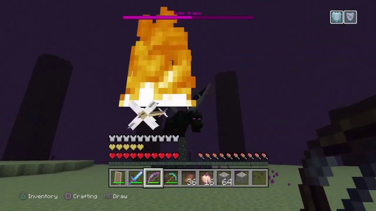 How To Defeat The Ender Dragon On PS4 Console Edition!! Super EASY