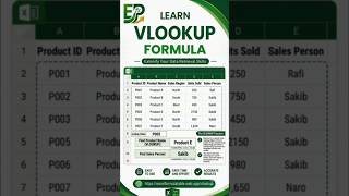 How to Use VLOOKUP Formula in Excel | Easy Tutorial #shorts