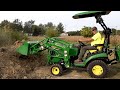 ENOUGH CURL? Deere 120R MSL Moving Dirt and Pallets: Deere 1025R