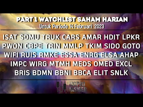 PART 1 WATCHLIST & ANALISA SAHAM HARIAN PERIODE 14 FEBRUARI 2023