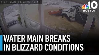Water main break causes flooding in Winthrop during blizzard