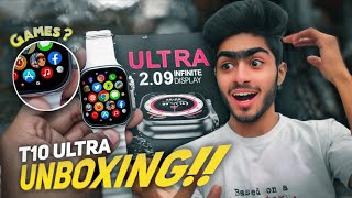 My New Smart Watch T10 Ultra Unboxing &amp; Review 😍 | App Store, Games &amp; WhatsApp T10 Ultra | You Look