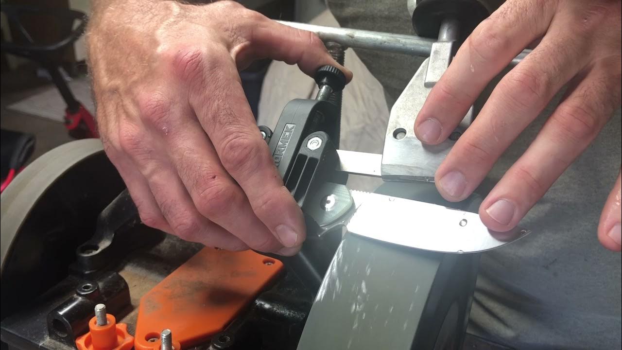 Sharpening D2 steel knife with a WEN 10 inch sharpener YouTube