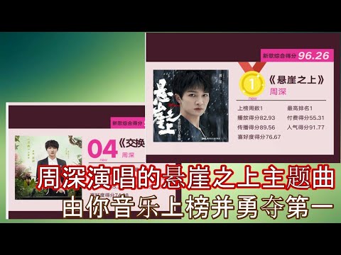由你音乐榜：周深《悬崖之上》首次斩获人气与付费得分TOP1，周深演唱的主题曲每次都勇夺第一