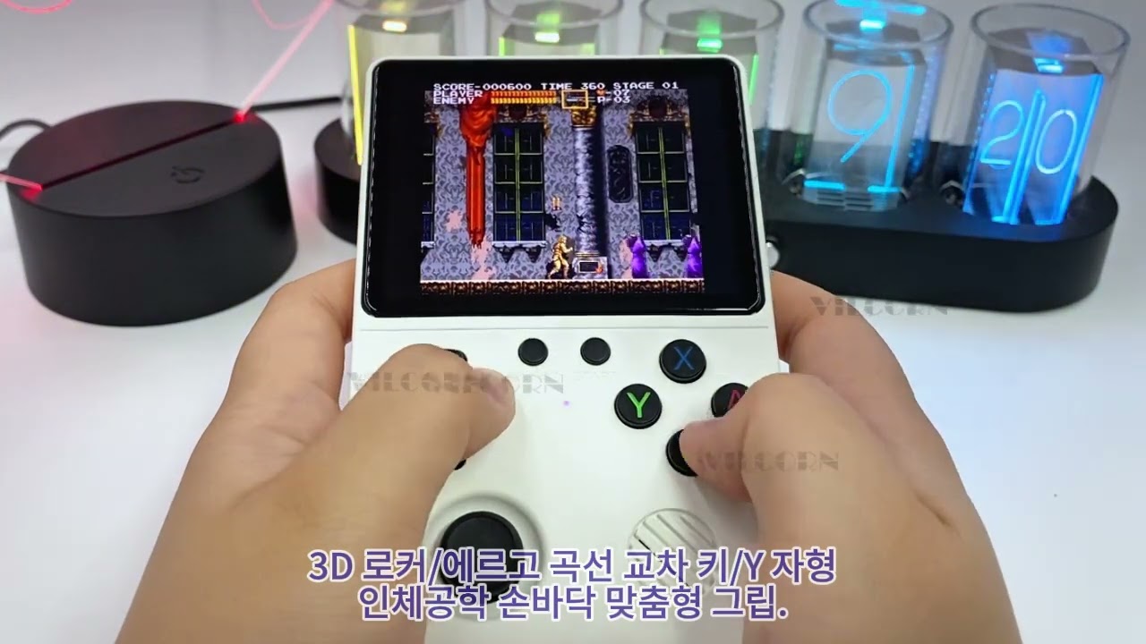 VILCORN GB350 한국어 레트로 게임기 3.5인치 휴대용 비디오 게임 플레이어 PS1 SFC GBA MAME 지원 11000개  게임 탑재 - 본체 | 쿠팡
