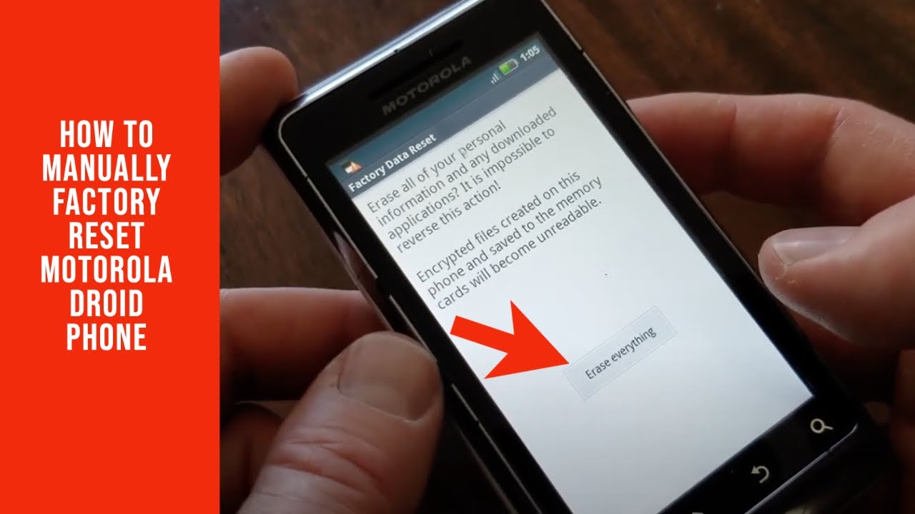 How To Manually Factory Reset Motorola Droid Phone YouTube