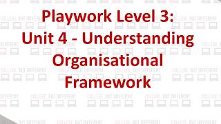 Level 3 Diploma in Playwork - Unit 4