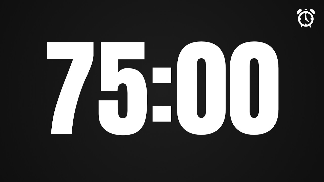 75 Minute Countdown Timer (1 Hour 15 Minutes) | 75:00 Timer | 4500 ...