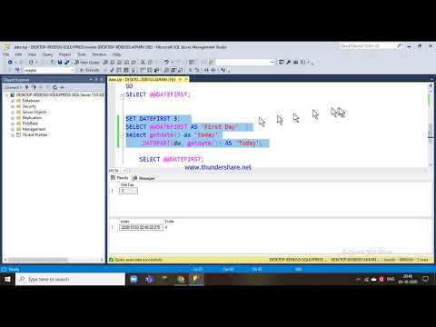 56.DATEFIRST() FUNCTION IN SQL - YouTube