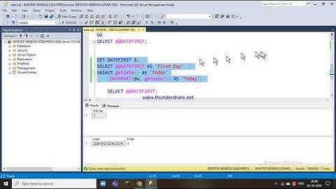 56.DATEFIRST() FUNCTION IN SQL