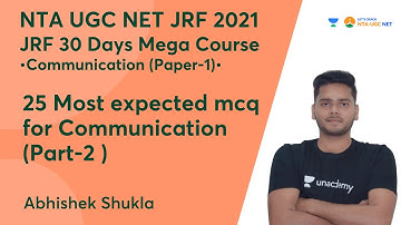 25 Most expected Mcq for Communication Part 2 | NTA UGC NET- JRF 2021 | Abhishek Shukla