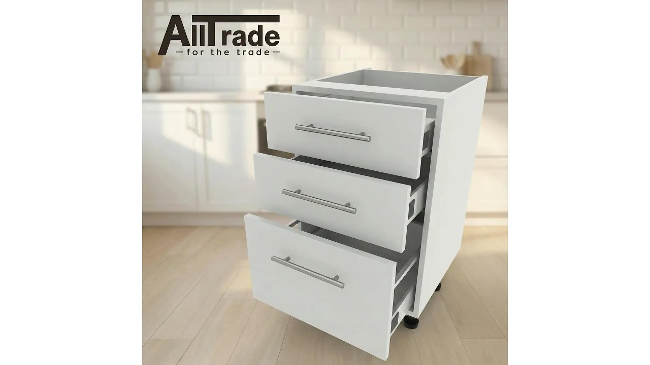 3 Drawer Base Unit Assembly Guide | AllTrade Flat-Pack Kitchen Cabinet