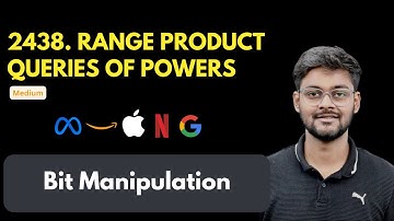 Range Product Queries of Powers | LeetCode 2438 | Bit Manipulation + Prefix  Product | Bloomberg