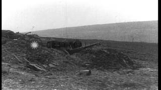 French soldiers fire guns from pillboxes in Verdun, France. HD Stock Footage