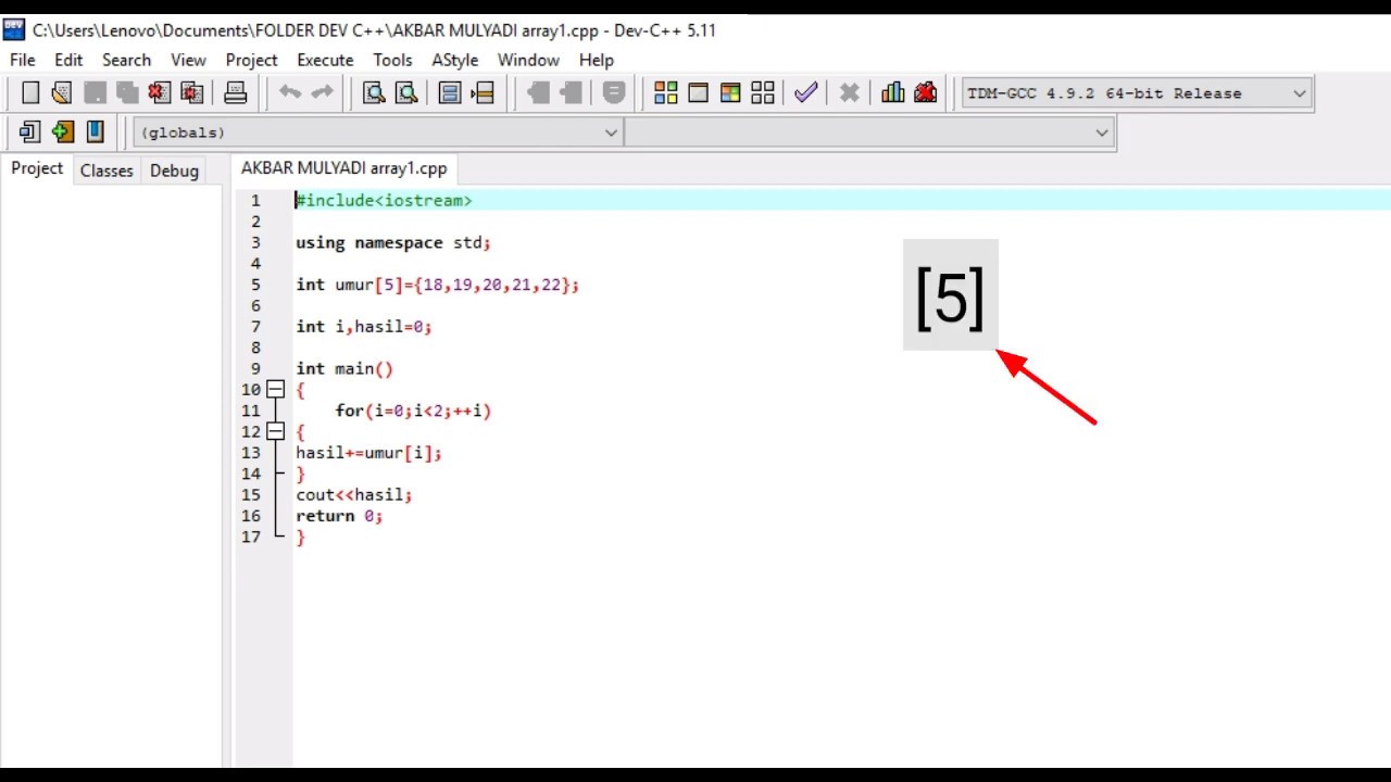 Apa itu Array? Belajar Dev C++ - YouTube
