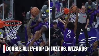 😱 DOUBLE ALLEY-OOP 😱 Collin Sexton dunks it home vs. Wizards 😤 | NBA on ESPN