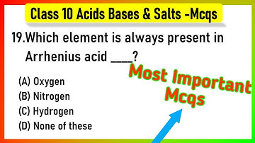 acids bases and salts class 10 mcq | Acids Bases and Salts MCQ| Class 10 Science Chapter 2