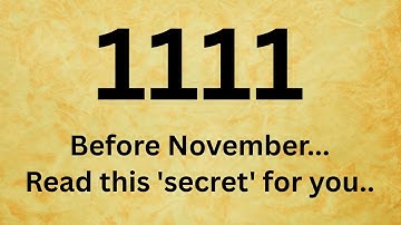 🕊️1111 Before November...Read this 