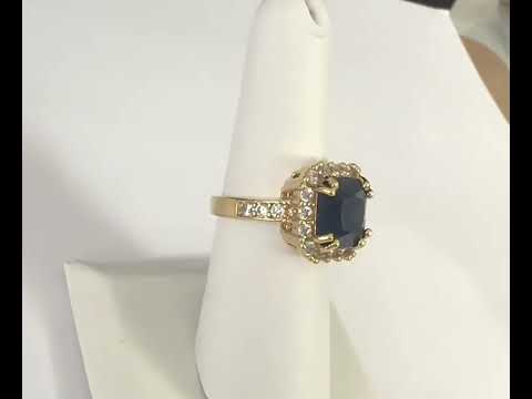 GovDeals: Ladies, 24 Gold, Size 6 1/2, Sapphire W/CZ Accent