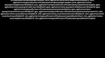 Microsoft Office 2007 file type, Mime types and identifying characters