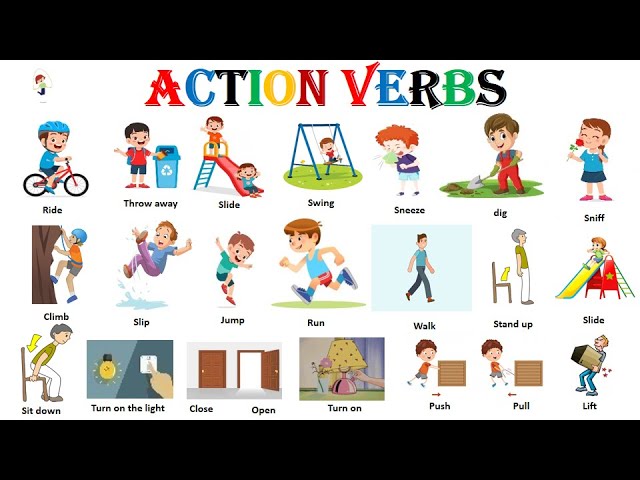 action verb list for kids