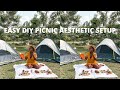 DIY HOW TO SET UP A PICNIC ||QUICK AND EASY AESTHETICS SET UP IDEAS