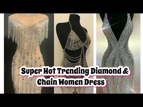 Beautiful Stylish Diamond And Chain Women Dress Girls Fashion