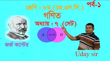 JSC Math Chapter 7 (SET) ll Class 8 Math ll Eight Math ll Set l সেট || Uday Roy|| Lecture-1