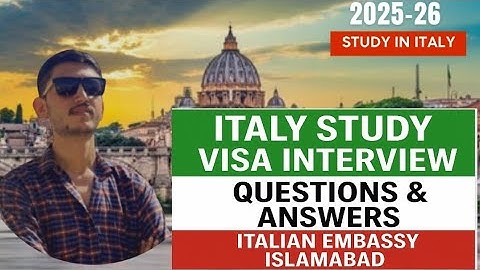 Italy Study Visa Interview Questions & Answers 🇮🇹 | Italian Embassy Islamabad | 2025-26 Session