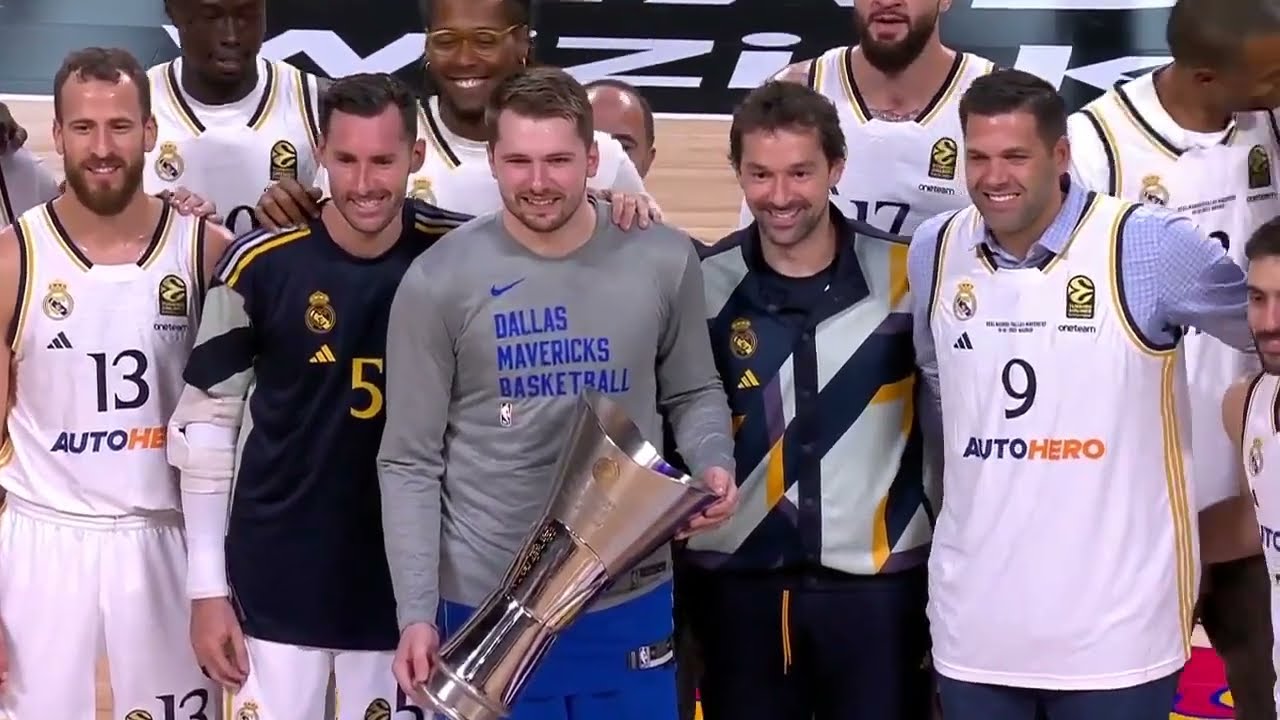 Luka Doncic reacts to the Dallas Mavericks' Real Madrid-style