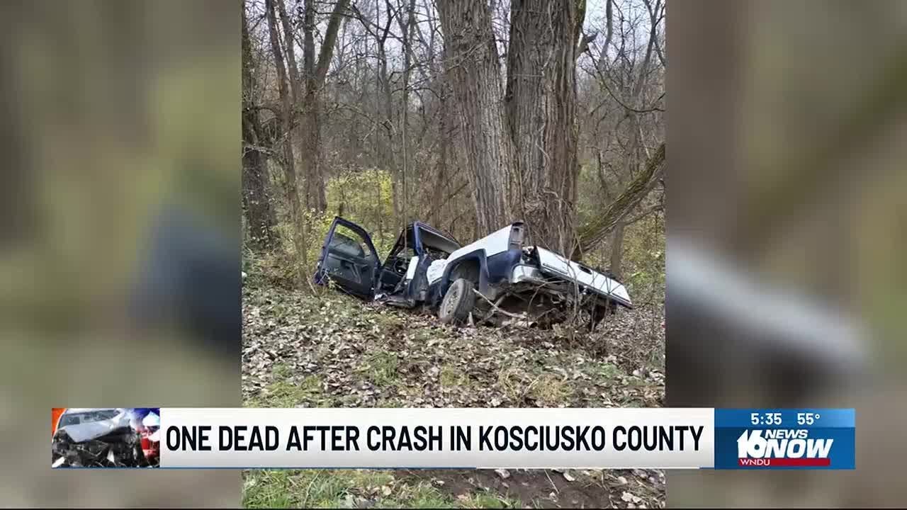 Man dies after pickup truck crashes in Kosciusko County - YouTube