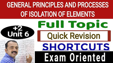 #6 | General Principles and Processes of Isolation of Elements  | Quick Revision | Exam oriented