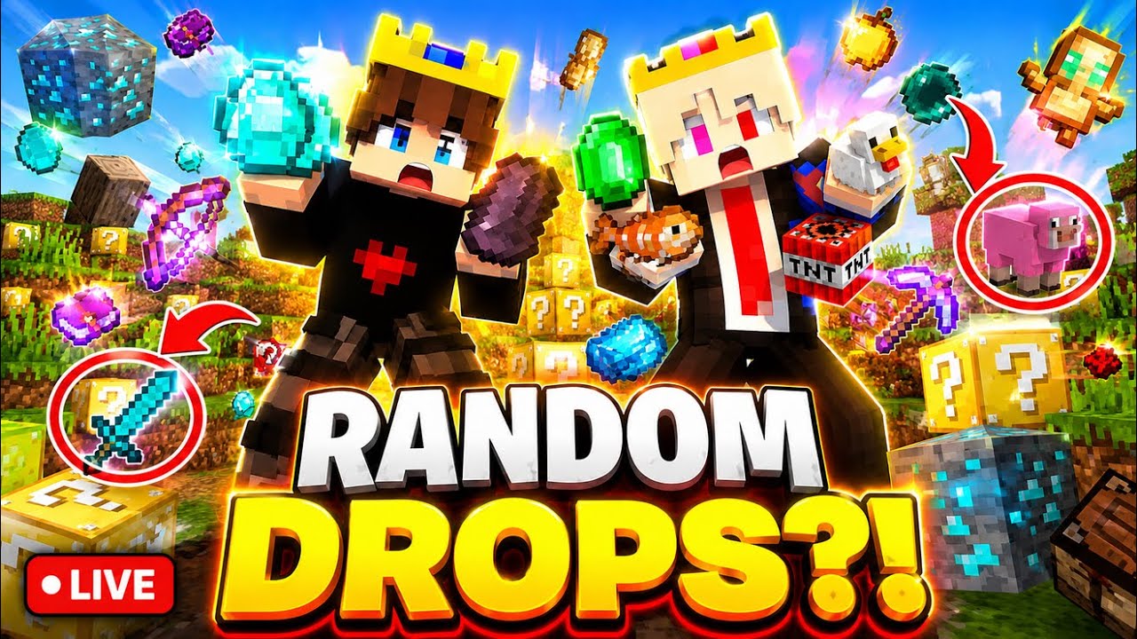 Minecraft But Every Block Drops RANDOM Items 😱 | MINECRAFT LIVE