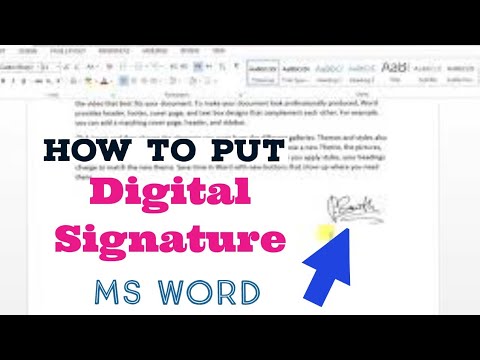 how to add signature in word