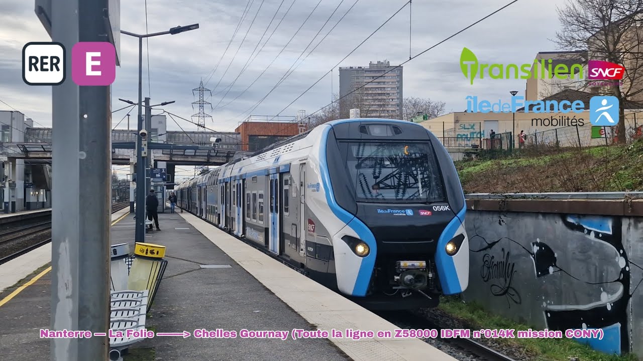 [RER E] Z58000 IDFM n°014K mission CONY – Nanterre – La Folie à Chelles Gournay #rerng #rere #sncf 