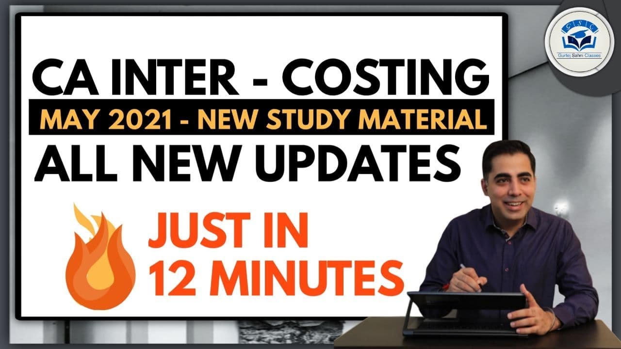 CA INTER COST NEW STUDY MATERIAL MAY 2021