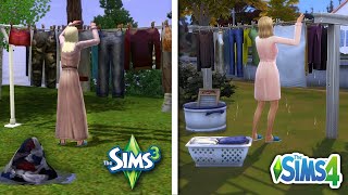 Sims 3 vs Sims 4  Laundry