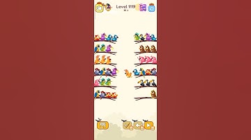 Bird sort calar game leval 1119 #games #leveldesign #colorgame #gaming #colorconcept #colormatching