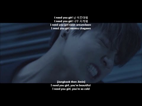 Bts 방탄소년단 I Need U Original Mv+Lyrics Han+Rom+Eng - Youtube