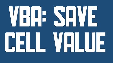VBA Save cell value in a variable