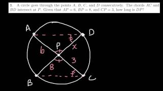 Intersecting Chords in a Circle