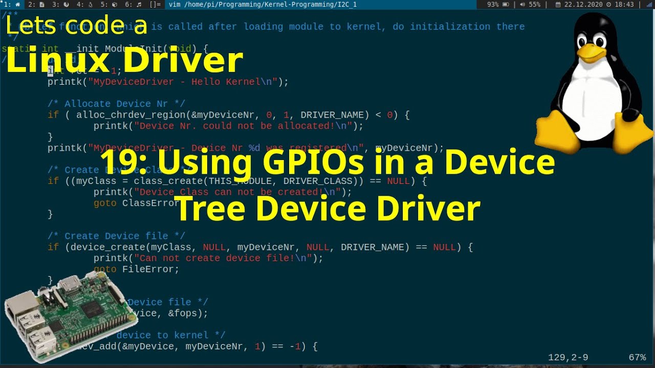Let's code a Linux Driver - 19: Using GPIOs in a Device Tree Device ...