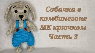 картинка: Собачка в комбинезоне МК крючком часть 3