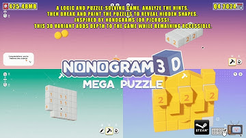 Nonogram 3D Mega Puzzle : [PC] - a logic and puzzle-solving game. Analyze the hints