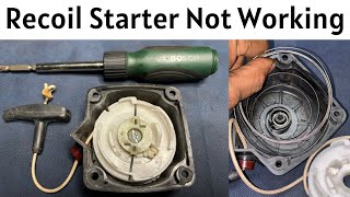 Brush Cutter Recoil Starter Not Working | How To Repair Recoil Starter Spring