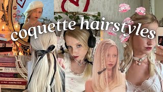 coquette hairstyles🎀💗 #hairstyle #hairtutorial #wavycurly #curlyhair, hairstyles